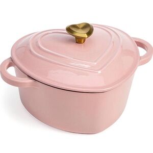New Paris Hilton 4 quart heart Dutch oven pink cast iron in original box